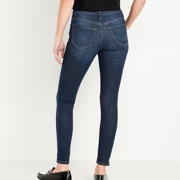 Old Navy Mid-Rise Rockstar Super-Skinny Jeans Size 8 Long Tall Dark Wash Stretch - Picture 5 of 5